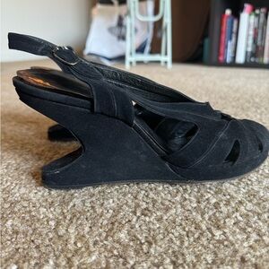 L.R. Samuels Vintage Black Velvet Heeled Shoes 1940s